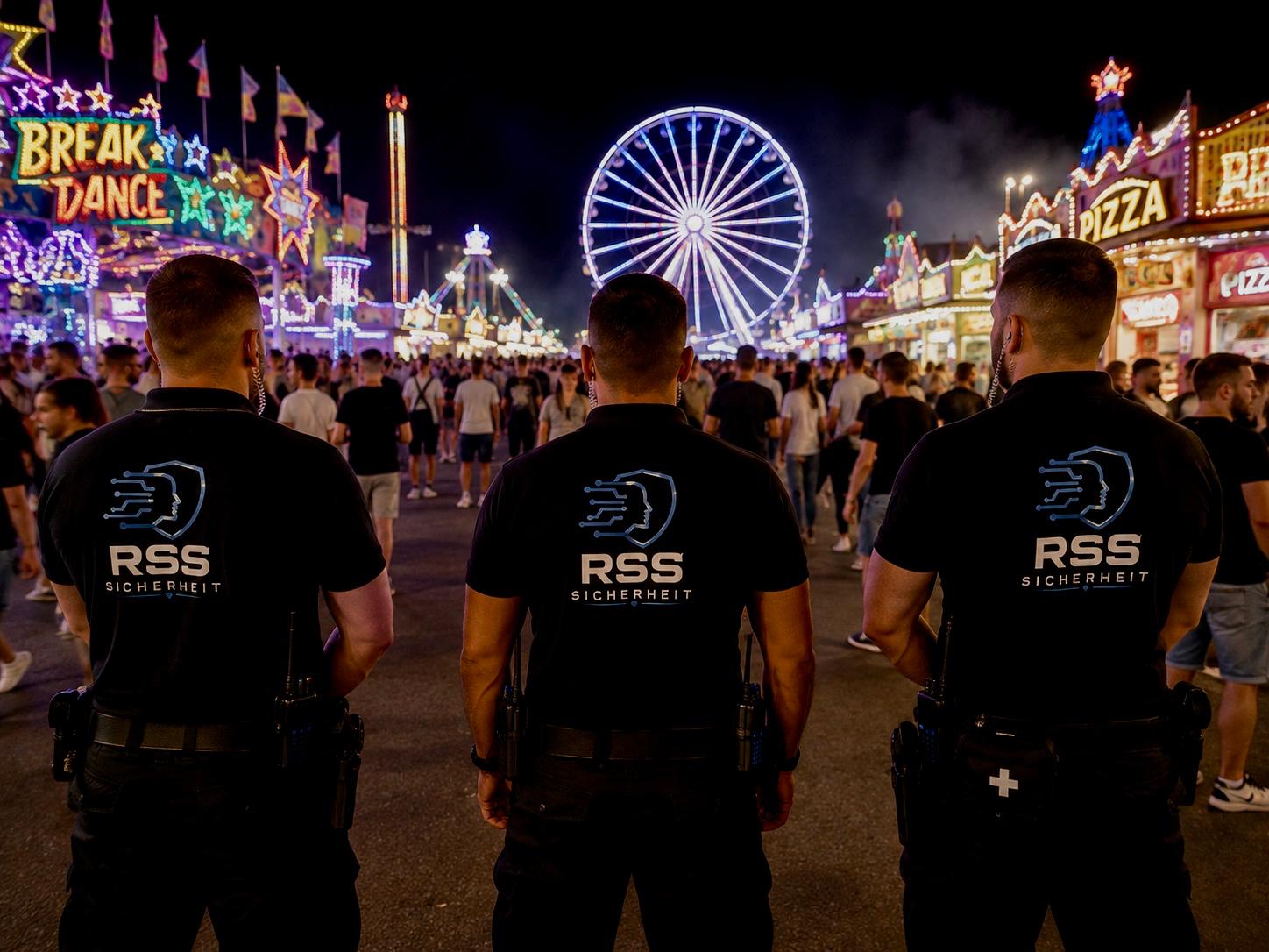 Sicherheitsteam der RSS Sicherheit Service GmbH im Einsatz auf einer Kirmes